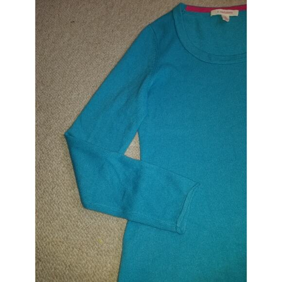 Womens Sweater-C. CASHMERE-blue 2-Ply 100% cashmere pullover scoop neck ls-M - Picture 2 of 4